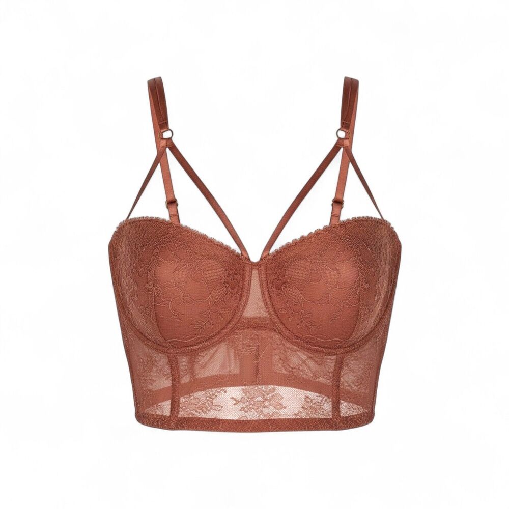 Victoria's Secret Rust Lace Longline Demi Bra